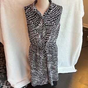 Chic Monochrome Women's Midi Dress